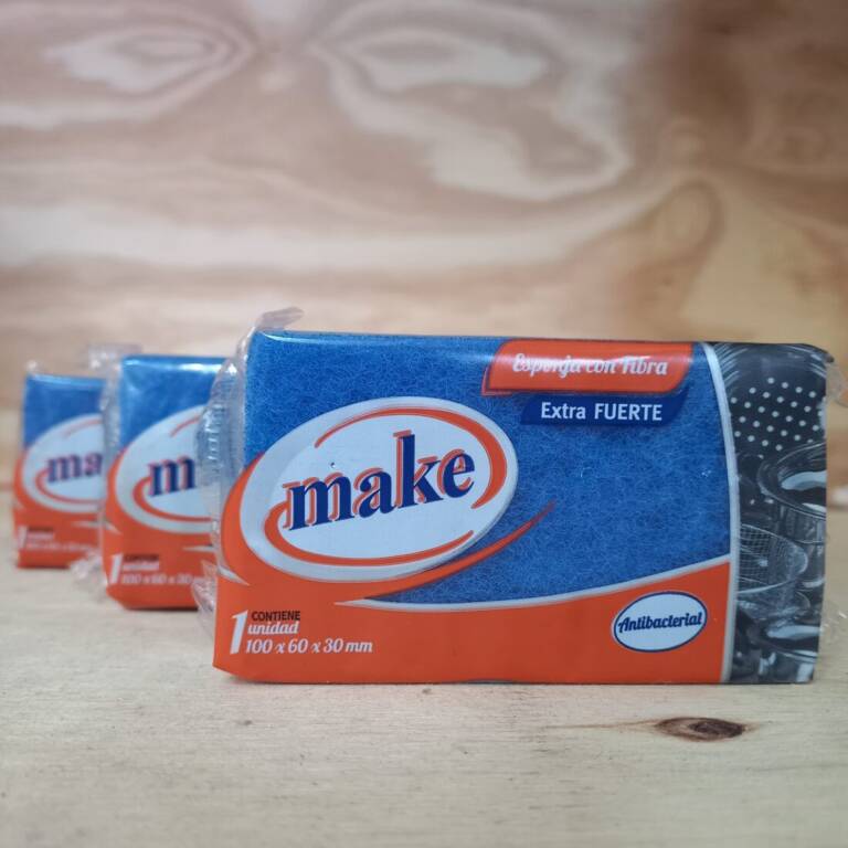 ESPONJA CON FIBRA AZUL ANTIBACTERIAL