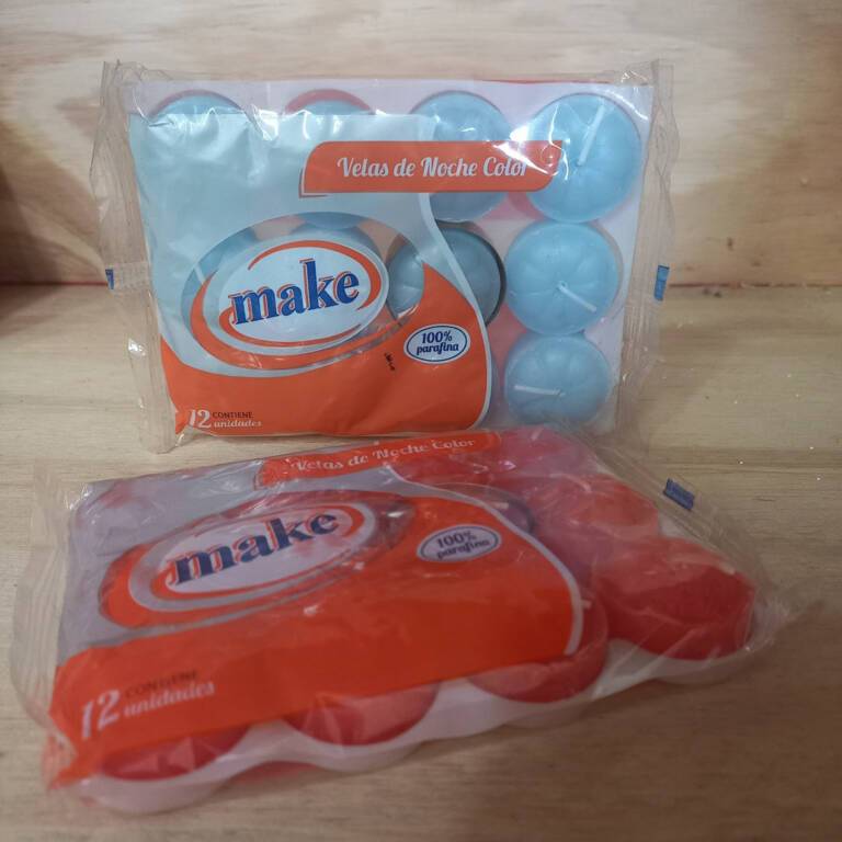 VELAS NOCHE COLOR *12u